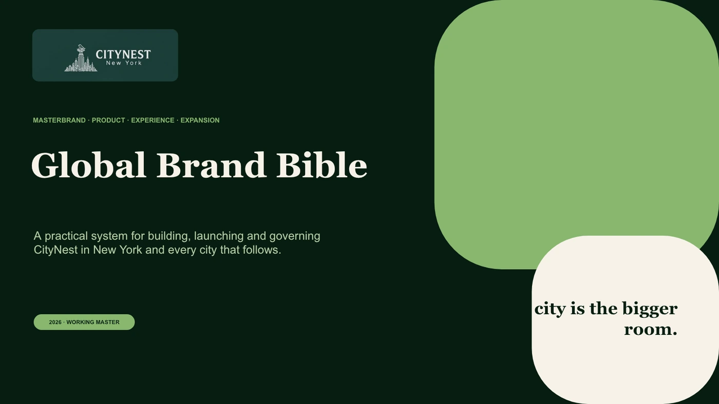 Cover of the CityNest Global Brand Bible 2026