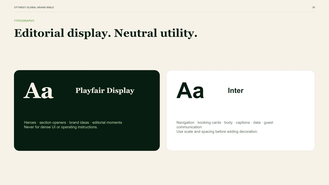 CityNest typography system